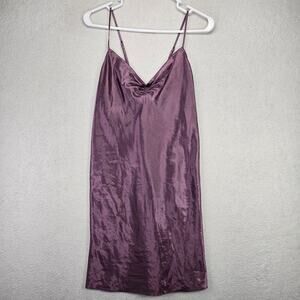 La Senza Chemise Womens M / L Satin Nightgown Lingerie Slip Purple Nightie y2k